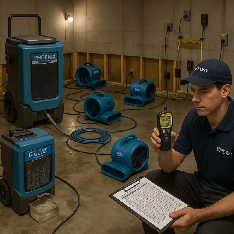 Structural Drying and Dehumidification process in Warren, OH